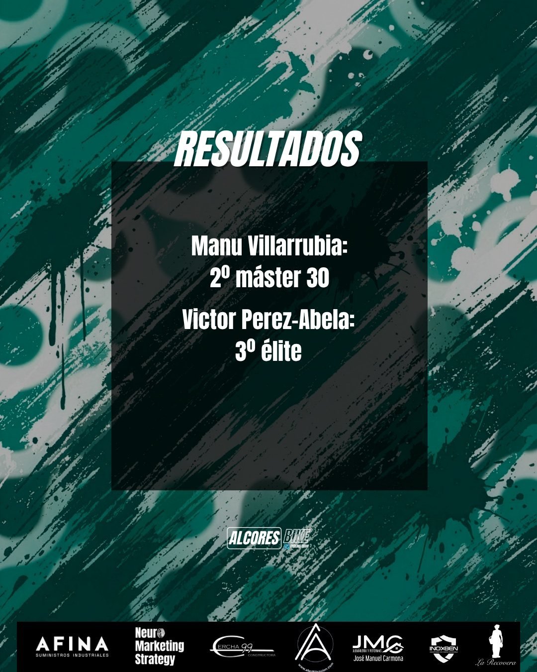 Resultados: Manu Villarrubia segundo Máster 30 y Víctor Pérez-Abela tercero Élite